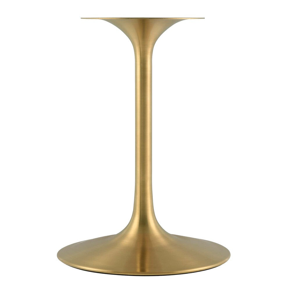 EEI-3213-GLD-WHI Lippa 28" Round Faux Marble Dining Table by Modway