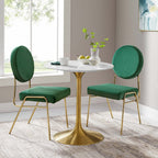 EEI-3213-GLD-WHI Lippa 28" Round Faux Marble Dining Table by Modway