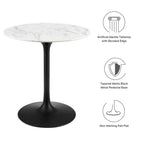 EEI-3515-BLK-WHI Lippa 28" Round Faux Marble Dining Table by Modway