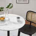 EEI-3515-BLK-WHI Lippa 28" Round Faux Marble Dining Table by Modway