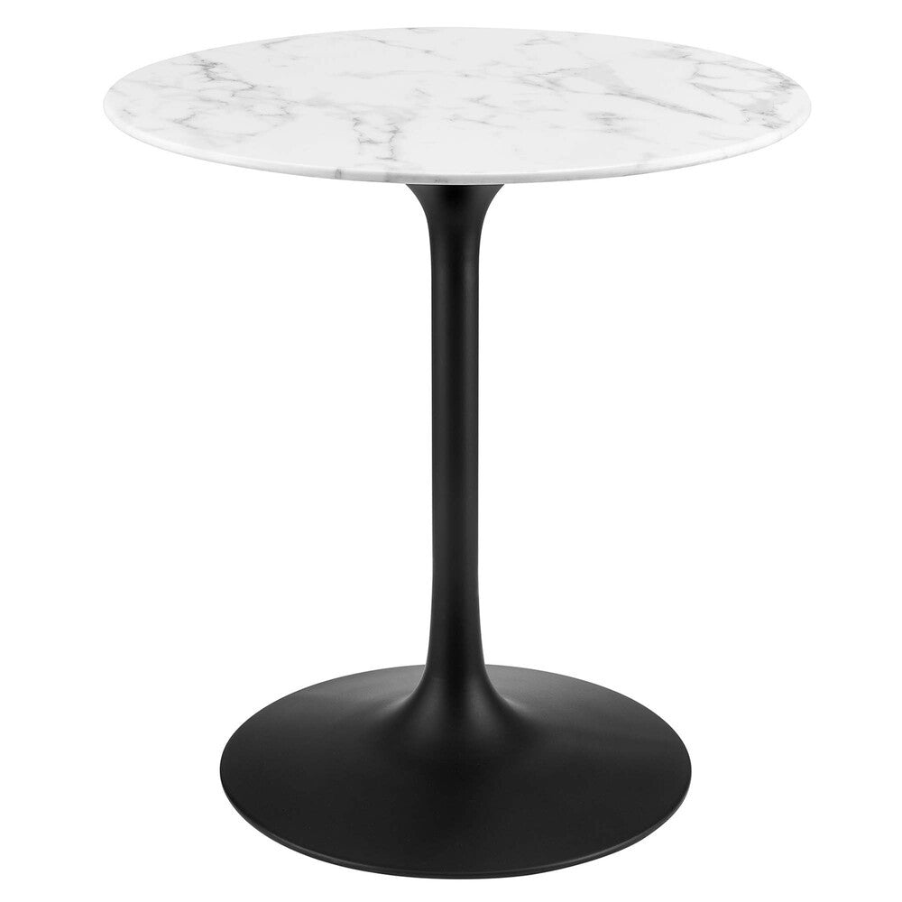 EEI-3515-BLK-WHI Lippa 28" Round Faux Marble Dining Table by Modway
