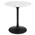 Modway EEI-3515-BLK-WHI Lippa 28" Round Faux Marble Dining Table Black White