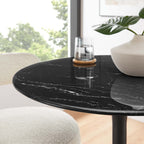 EEI-4867-BLK-BLK Lippa 28" Round Faux Marble Dining Table by Modway