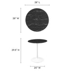 EEI-5167-WHI-BLK Lippa 28" Round Faux Marble Dining Table by Modway