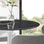 EEI-5167-WHI-BLK Lippa 28" Round Faux Marble Dining Table by Modway