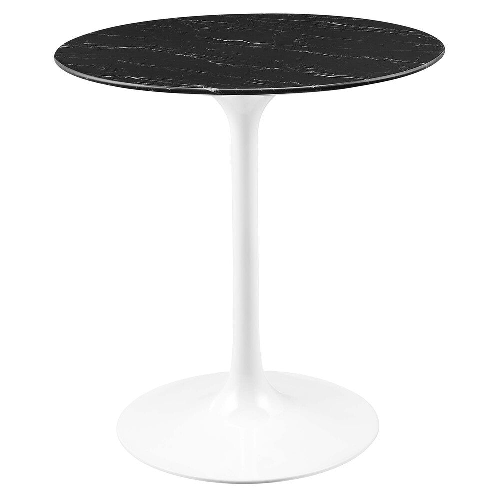 EEI-5167-WHI-BLK Lippa 28" Round Faux Marble Dining Table by Modway