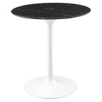 EEI-5167-WHI-BLK Lippa 28" Round Faux Marble Dining Table by Modway