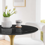 EEI-5224-GLD-BLK Lippa 28" Round Faux Marble Dining Table by Modway