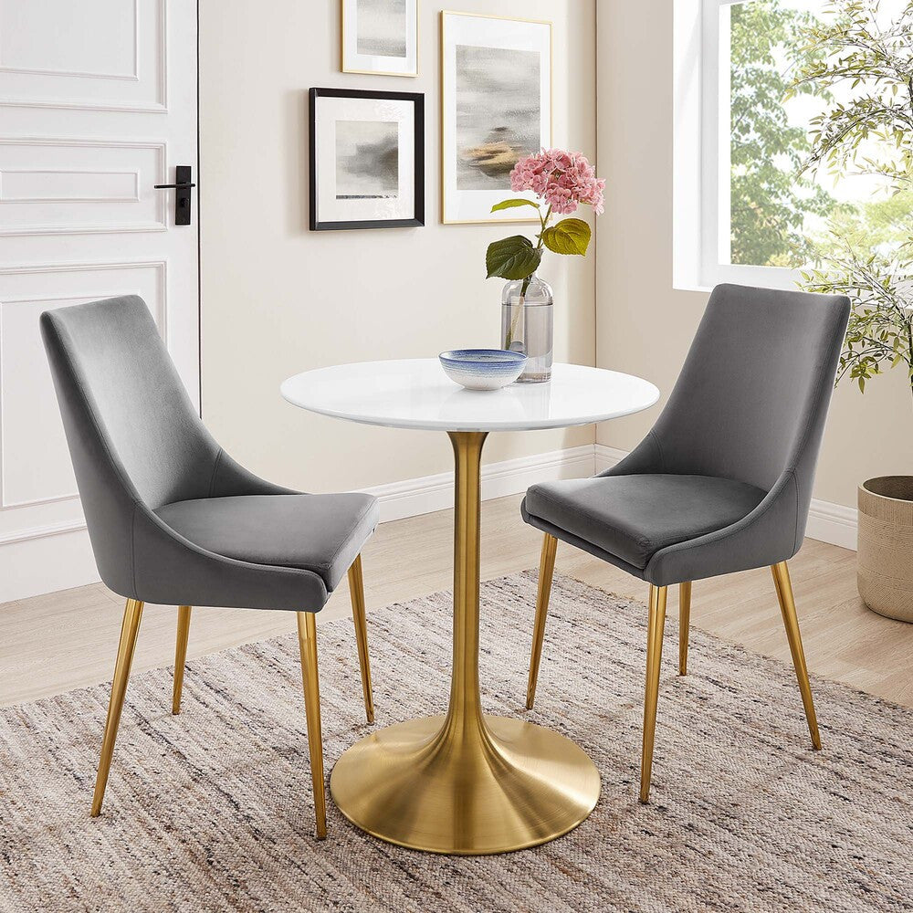 EEI-3208-GLD-WHI Lippa 28" Round Wood Dining Table by Modway