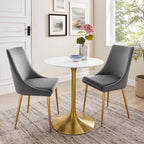 EEI-3208-GLD-WHI Lippa 28" Round Wood Dining Table by Modway