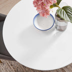EEI-3208-GLD-WHI Lippa 28" Round Wood Dining Table by Modway