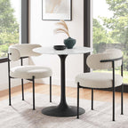 EEI-3510-BLK-WHI Lippa 28" Round Wood Dining Table by Modway