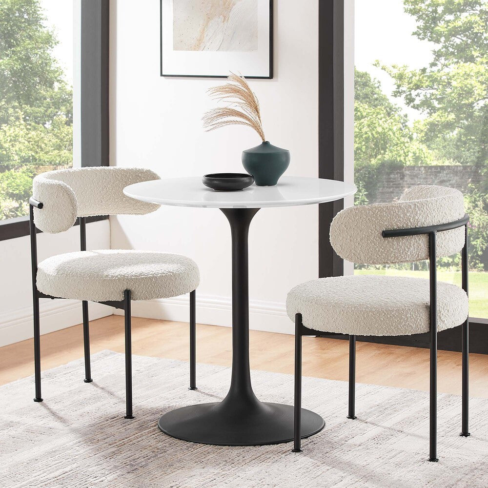 EEI-3510-BLK-WHI Lippa 28" Round Wood Dining Table by Modway