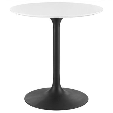 Modway EEI-3510-BLK-WHI Lippa 28" Round Wood Dining Table Black White