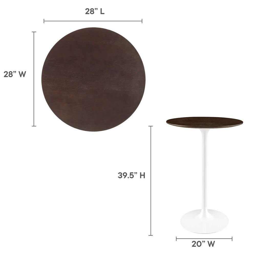 EEI-5199-WHI-CHE Lippa 28" Round Wood Bar Table by Modway