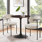 EEI-4861-BLK-CHE Lippa 28" Round Wood Dining Table by Modway