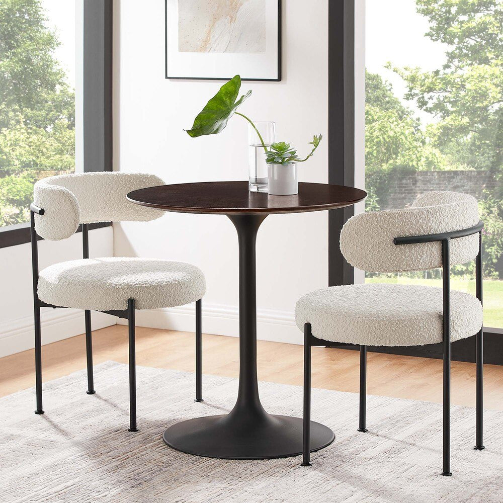 EEI-4861-BLK-CHE Lippa 28" Round Wood Dining Table by Modway