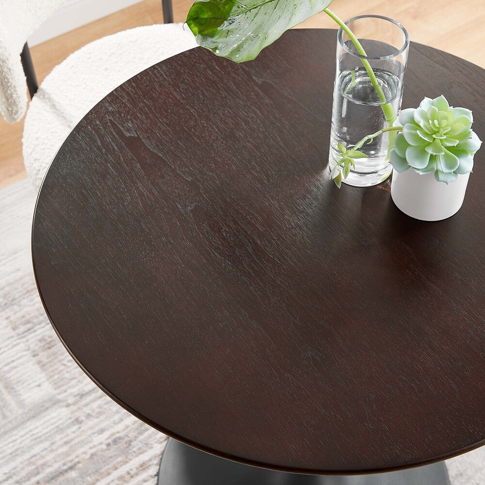 EEI-4861-BLK-CHE Lippa 28" Round Wood Dining Table by Modway