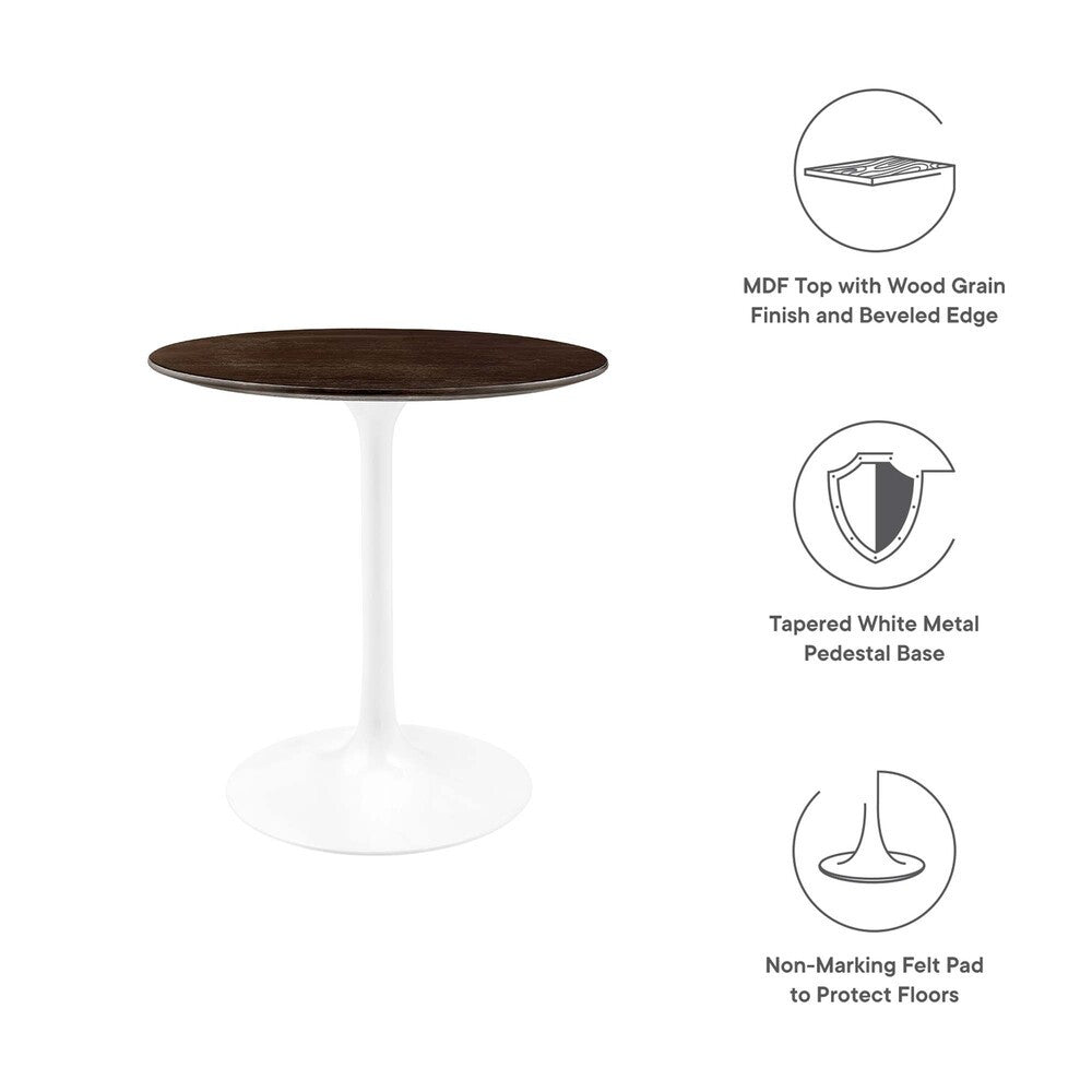 EEI-5155-WHI-CHE Lippa 28" Round Wood Dining Table by Modway