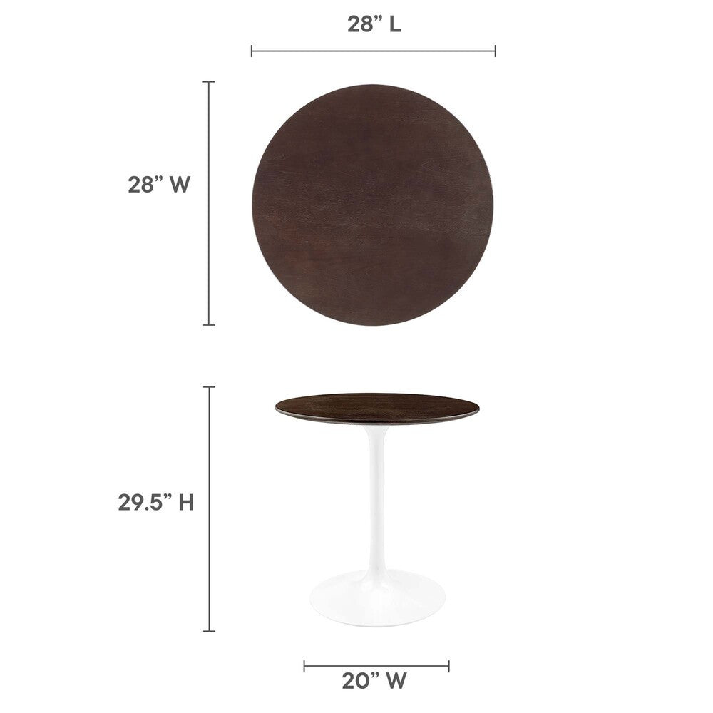 EEI-5155-WHI-CHE Lippa 28" Round Wood Dining Table by Modway