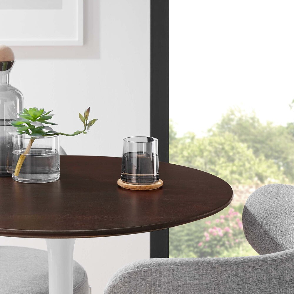 EEI-5155-WHI-CHE Lippa 28" Round Wood Dining Table by Modway