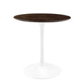 Modway EEI-5155-WHI-CHE Lippa 28" Round Wood Dining Table White Cherry Walnut