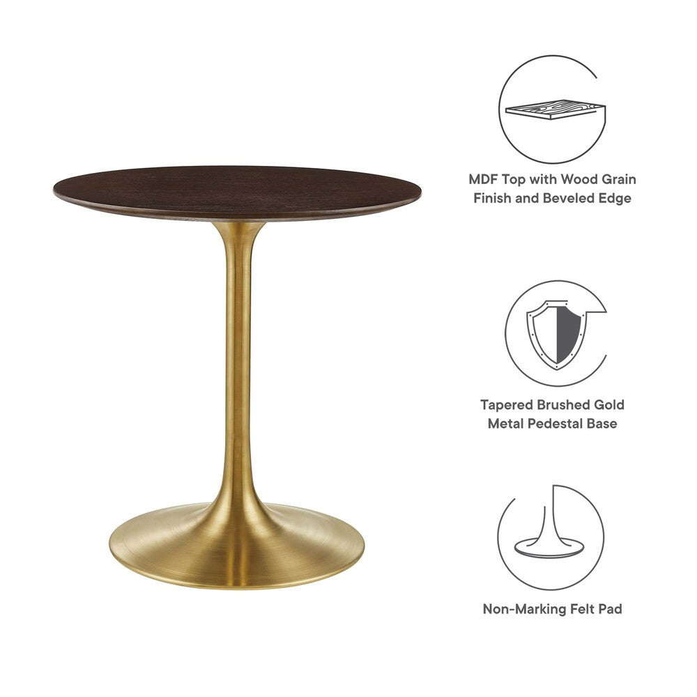 EEI-5212-GLD-CHE Lippa 28" Round Wood Dining Table by Modway