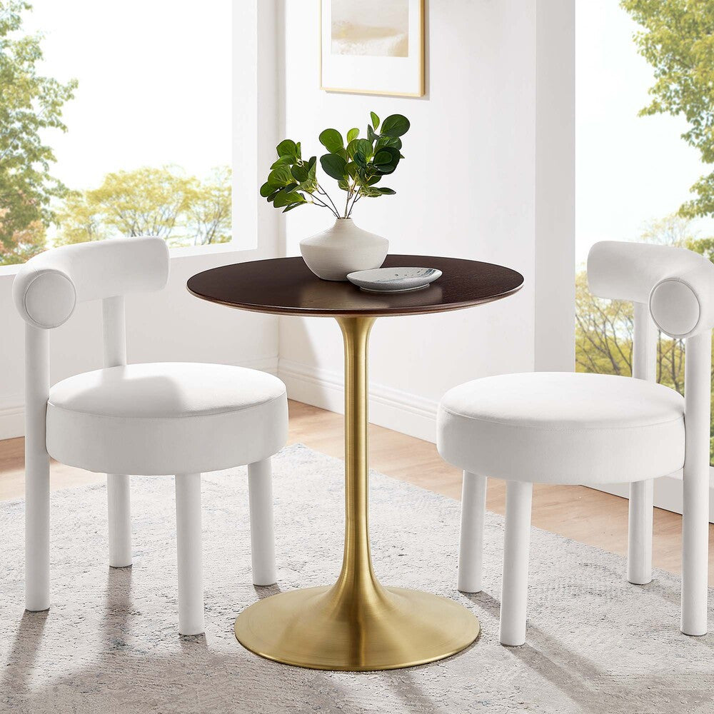EEI-5212-GLD-CHE Lippa 28" Round Wood Dining Table by Modway