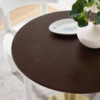 EEI-5212-GLD-CHE Lippa 28" Round Wood Dining Table by Modway
