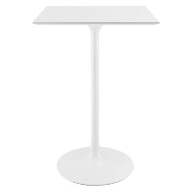 Modway EEI-1826-WHI Lippa 28" Square Wood Bar Table White