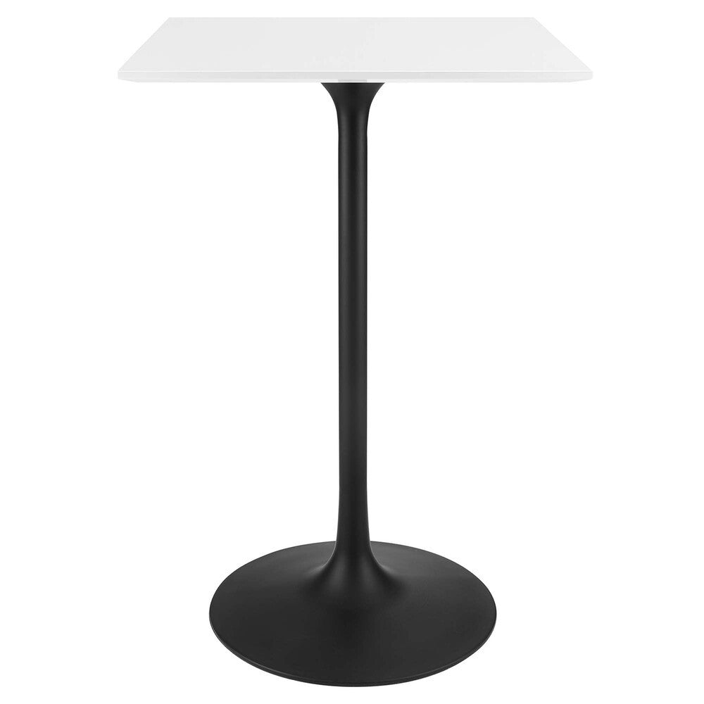 EEI-3546-BLK-WHI Lippa 28" Square Wood Bar Table by Modway
