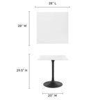 EEI-3513-BLK-WHI Lippa 28" Square Wood Dining Table by Modway