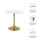EEI-3211-GLD-WHI Lippa 28" Square Wood Dining Table by Modway