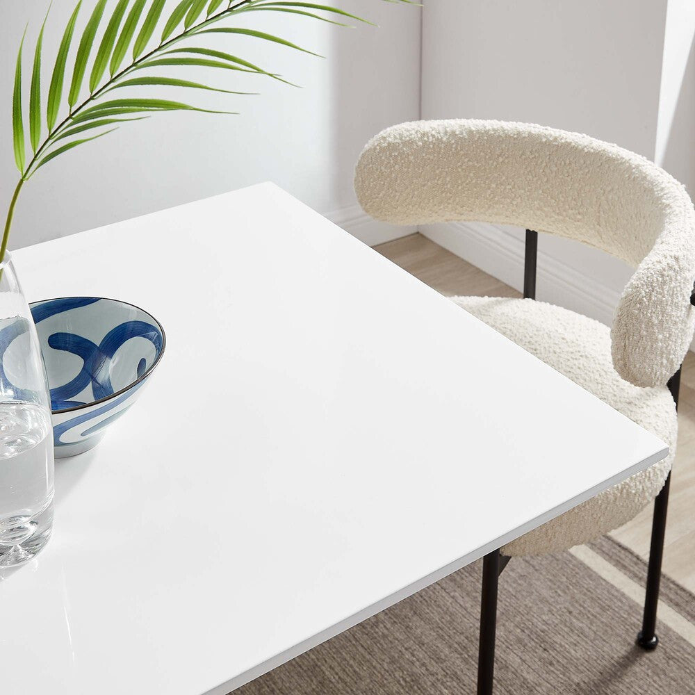 EEI-3211-GLD-WHI Lippa 28" Square Wood Dining Table by Modway