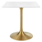 EEI-3211-GLD-WHI Lippa 28" Square Wood Dining Table by Modway