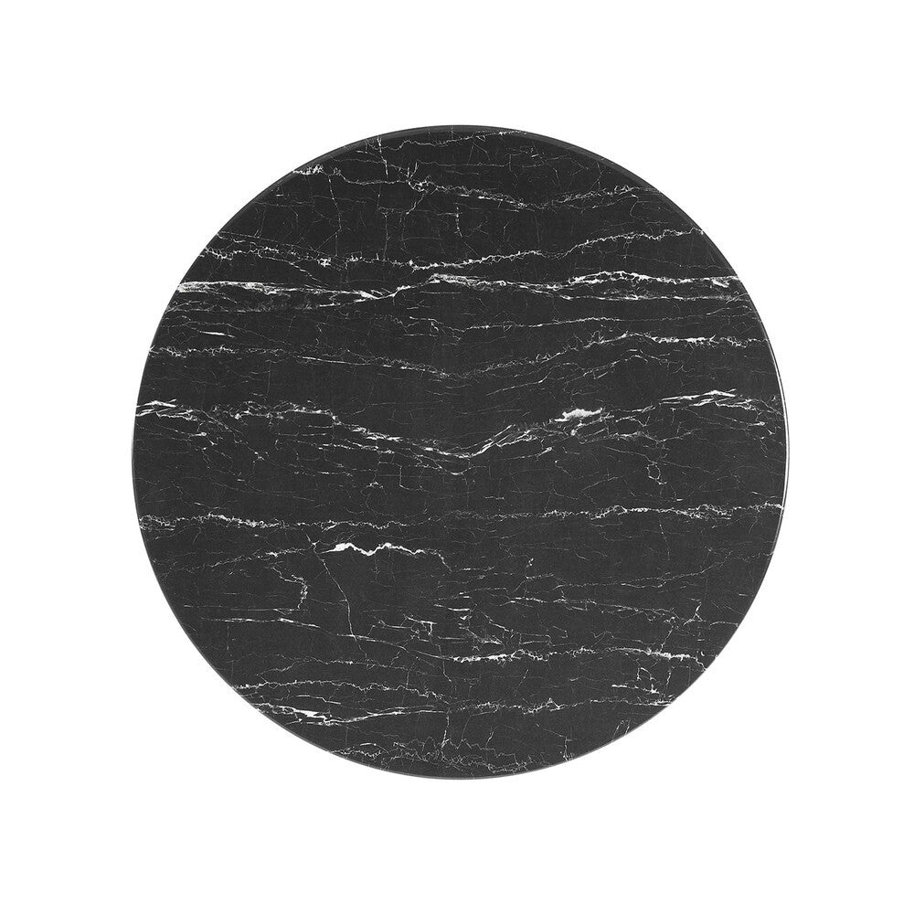 EEI-4884-BLK-BLK Lippa 36" Round Faux Marble Coffee Table by Modway