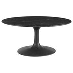 Modway EEI-4884-BLK-BLK Lippa 36" Round Faux Marble Coffee Table Black Black