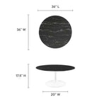 EEI-5191-WHI-BLK Lippa 36" Round Faux Marble Coffee Table by Modway