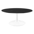 Modway EEI-5191-WHI-BLK Lippa 36" Round Faux Marble Coffee Table White Black
