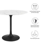 EEI-3516-BLK-WHI Lippa 36" Round Faux Marble Dining Table by Modway