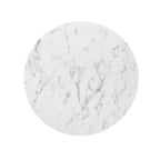 EEI-3516-BLK-WHI Lippa 36" Round Faux Marble Dining Table by Modway