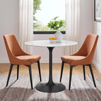 EEI-3516-BLK-WHI Lippa 36" Round Faux Marble Dining Table by Modway