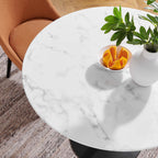 EEI-3516-BLK-WHI Lippa 36" Round Faux Marble Dining Table by Modway