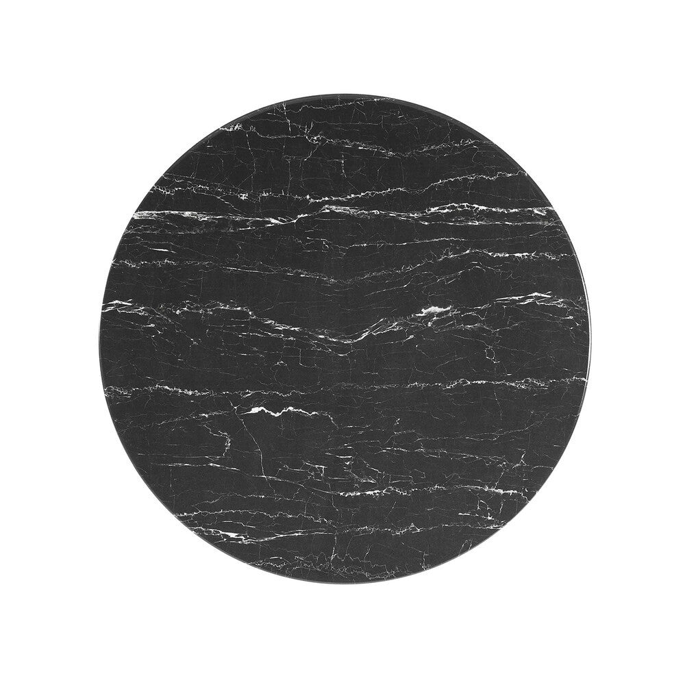 EEI-4868-BLK-BLK Lippa 36" Round Faux Marble Dining Table by Modway