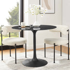 EEI-4868-BLK-BLK Lippa 36" Round Faux Marble Dining Table by Modway