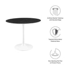 EEI-5168-WHI-BLK Lippa 36" Round Faux Marble Dining Table by Modway