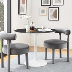 EEI-5168-WHI-BLK Lippa 36" Round Faux Marble Dining Table by Modway