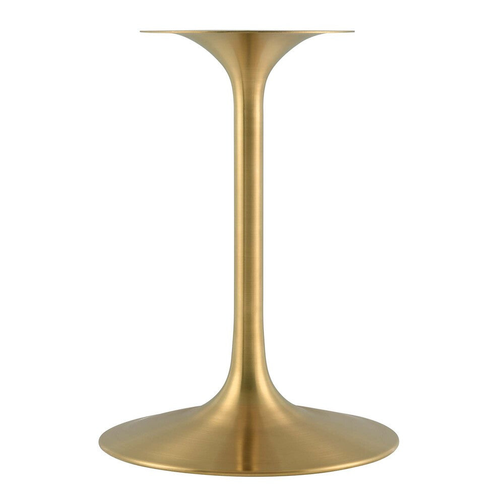 EEI-6752-GLD-TRA Lippa 36" Round Faux Travertine Dining Table by Modway