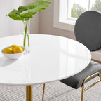 EEI-3209-GLD-WHI Lippa 36" Round Wood Dining Table by Modway