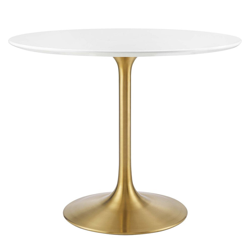 EEI-3209-GLD-WHI Lippa 36" Round Wood Dining Table by Modway